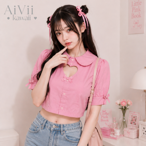 AiVii Amour Heart Crop Top