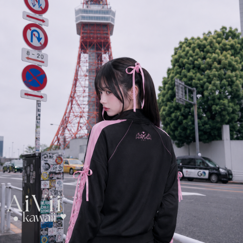 AiVii Jirai Kei Track Jacket Suit Set Jacket and Long Pants